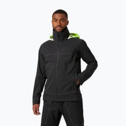 Kurtka żeglarska męska Helly Hansen HP Foil Shell. Czarne kurtki męskie Helly Hansen, m, bez wzorów, bez ramiączek, bez kaptura. Za 839.99 zł.