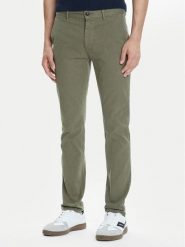 BOSS Chinosy 50548006 Zielony Slim Fit. Zielone eleganckie spodnie męskie Boss, bez wzorów, z bawełny. Za 539.99 zł.
