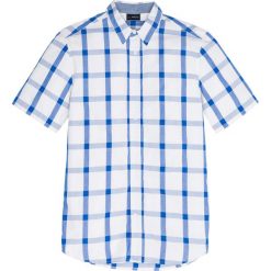 Koszula z krótkim rękawem w kratę Regular Fit bonprix lodowy niebieski - biały w kratę. Koszule męskie marki bonprix. Za 74.99 zł.