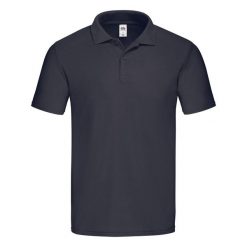 Męska Oryginalna Koszulka Polo. Niebieskie koszulki polo męskie Fruit of the Loom, m, bez wzorów, bez kołnierzyka, bez ramiączek. Za 46.99 zł.