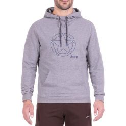 Bluza w kolorze szarym. Szare bluzy nierozpinane męskie marki Jeep, m, z kapturem. W wyprzedaży za 129.95 zł.