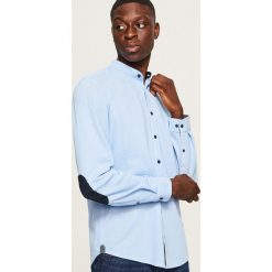 Koszula slim fit z łatami na łokciach - Niebieski. Niebieskie koszule męskie Reserved. Za 119.99 zł.