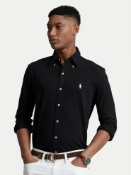 Polo Ralph Lauren Koszula Pique 710654408 Czarny Regular Fit. Czarne koszule męskie Polo Ralph Lauren, m, bez wzorów, z bawełny, bez kołnierzyka, bez ramiączek. Za 589.99 zł.