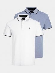 Jack & Jones Komplet koszulek polo Paulos 12191216 Kolorowy Slim Fit. Koszulki polo męskie Jack & Jones, l, bez wzorów, z bawełny, bez kołnierzyka, bez ramiączek. Za 139.99 zł.