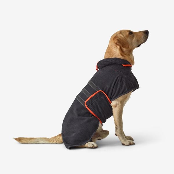 Szlafrok dla psa. Brązowe szlafroki męskie SOLOGNAC, xl, bez wzorów, z bawełny, bez kaptura. Za 79.99 zł.