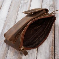 Paolo Peruzzi Saszetka męska skórzana do ręki vintage T-90-HBR. Saszetki męskie Paolo Peruzzi, bez wzorów. Za 155.19 zł.