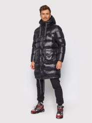 Trussardi Płaszcz zimowy 52S00628 Czarny Regular Fit. Czarne płaszcze męskie TRUSSARDI, na zimę, m, bez wzorów, z syntetyku, bez kaptura. Za 1,289.00 zł.