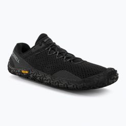 Buty do biegania męskie Merrell Vapor Glove 6. Czarne buty do biegania męskie Merrell, bez wzorów, z syntetyku, bez zapięcia, do biegania. Za 369.99 zł.