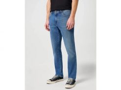 MESKIE SPODNIE WRANGLER TEXAS SLIM THE MARVERICK 112330696. Niebieskie spodnie na co dzień męskie Wrangler, bez wzorów, z bawełny, klasyczne. Za 219.99 zł.