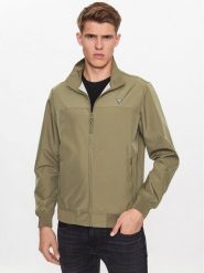 Guess Kurtka przejściowa M3RL60 WO065 Zielony Regular Fit. Zielone kurtki męskie Guess, m, z aplikacjami, z syntetyku, bez ramiączek, bez kaptura. Za 369.99 zł.