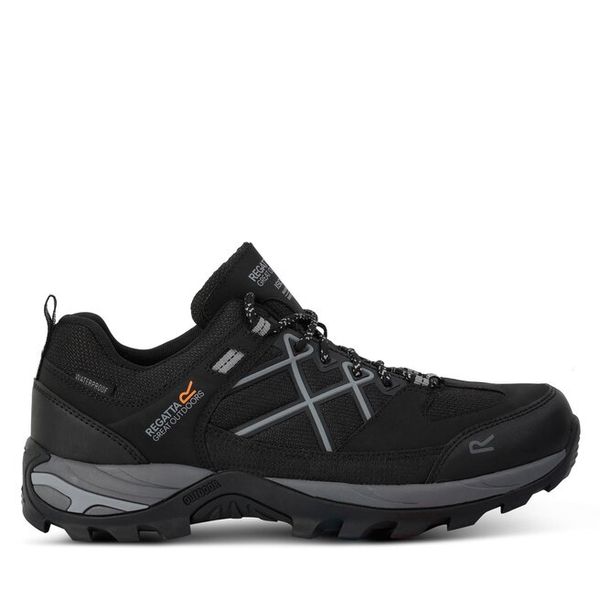 Trekkingi Regatta. Czarne buty trekkingowe męskie Regatta, bez wzorów, sportowe, bez obcasa, bez zapięcia. Za 219.99 zł.