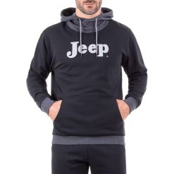Bluza w kolorze czarno-ciemnoszarym. Bluzy z kapturem męskie marki Jeep. W wyprzedaży za 114.95 zł.