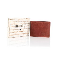 MUSTANG Udine Wallet Side Opening MĘSKI SKÓRZANY PORTFEL PREMIUM POJEMNY NA KARTY SKÓRA BROWN 06.101901. Brązowe portfele męskie Mustang, bez wzorów, ze skóry. Za 159.99 zł.