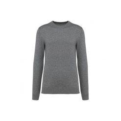 Sweter z okrągłym dekoltem z Suprimy Kariban Premium. Szare swetry męskie KARIBAN, bez wzorów, z bawełny, bez kołnierzyka, bez ramiączek. Za 223.50 zł.