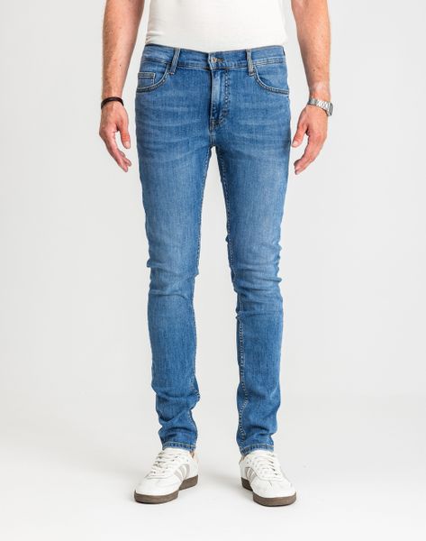Męskie Spodnie Jeansowe Mustang Style Frisco Skinny Denim Blue 1017117 5000 682. Niebieskie jeansy męskie Mustang, bez wzorów, z denimu. W wyprzedaży za 159.99 zł.