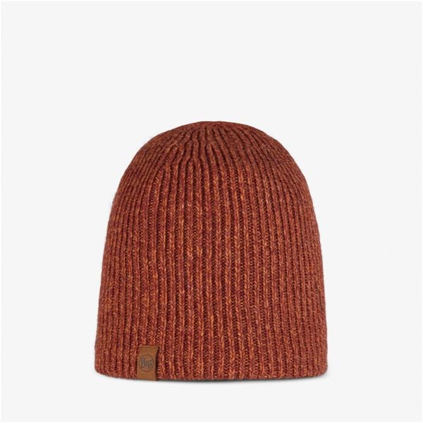 Czapka zimowa BUFF Knitted & Fleece Hat Lyne Bark. Czerwone czapki męskie Buff, na zimę, bez wzorów, sportowe. Za 118.95 zł.