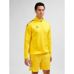 Bluza 1/2 zip Hummel Core XK. Brązowe bluzy bez kaptura męskie HUMMEL, bez wzorów, bez kaptura. W wyprzedaży za 180.60 zł.