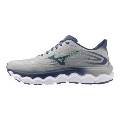 Buty do biegania Mizuno Wave Horizon 8. Niebieskie buty do biegania męskie Mizuno, bez wzorów, z materiału, bez zapięcia, do biegania, mizuno wave. Za 813.85 zł.