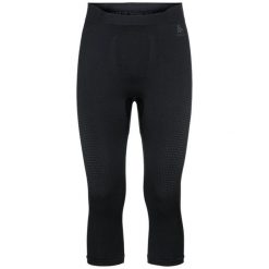 Legginsy termiczne męskie Performance Warm Eco Bl Bottom 3/4. Czarne legginsy męskie Odlo, l, bez wzorów. Za 250.27 zł.