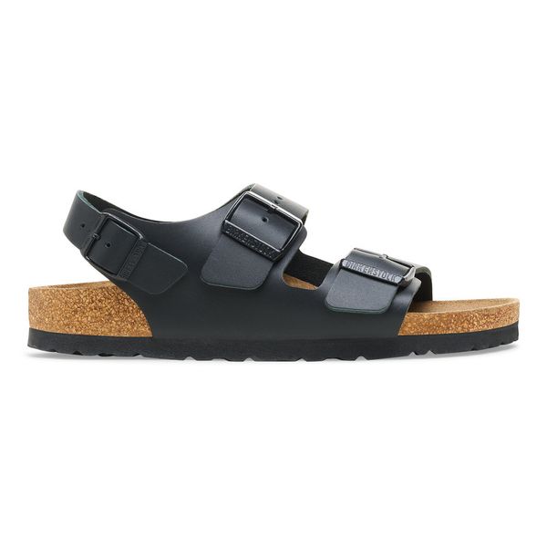 Birkenstock Milano NL Black Sandały męskie. Czarne sandały męskie Birkenstock, ze skóry, bez zapięcia. Za 319.99 zł.