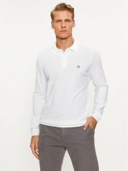 United Colors Of Benetton Polo 3089J3204 Biały Regular Fit. Białe koszulki polo męskie United Colors Of Benetton, m, bez wzorów, z bawełny, bez kołnierzyka, bez ramiączek. Za 119.99 zł.