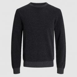 Sweter Jack & Jones Globe Mood Indigo. Niebieskie swetry męskie Jack&Jones, bez wzorów, bez kołnierzyka, bez ramiączek. Za 163.90 zł.