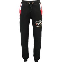 Spodnie dresowe "Moduk" w kolorze czarnym. Czarne spodnie dresowe męskie marki Geographical Norway, z aplikacjami, z dresówki. W wyprzedaży za 117.95 zł.