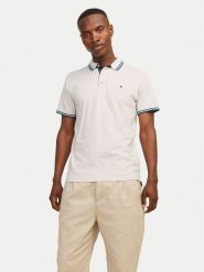 Jack & Jones Polo Paulos 12136668 Beżowy Slim Fit. Brązowe koszulki polo męskie Jack & Jones, l, bez wzorów, z bawełny, bez kołnierzyka, bez ramiączek. Za 129.99 zł.
