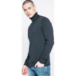 Jack & Jones - Sweter. Szare swetry męskie Jack & Jones, z bawełny, z golfem, z krótkim rękawem. W wyprzedaży za 99.90 zł.