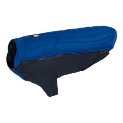 Kurtka dla psa Ruffwear Powder Hound Jacket. Niebieskie kurtki męskie RUFFWEAR, m, bez wzorów, bez ramiączek, bez kaptura. Za 440.99 zł.
