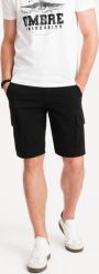 Ombre Szorty męskie jednokolorowe z kieszeniami cargo czarne V4 OM-SRCG-0133 M. Czarne szorty sportowe męskie Ombre, bez wzorów, sportowe. Za 169.99 zł.