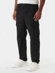 BOSS Spodnie materiałowe Sisla-9-Cargo 50552096 Czarny Slim Fit. Czarne spodnie na co dzień męskie Boss, bez wzorów, z bawełny. Za 679.99 zł.