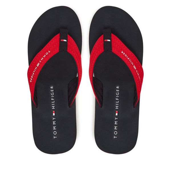 Japonki Tommy Hilfiger. Czerwone klapki i japonki męskie Tommy Hilfiger, bez wzorów. Za 129.99 zł.