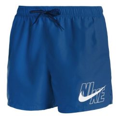 Szorty kąpielowe męskie Nike Logo Solid 5" Volley. Niebieskie kąpielówki męskie Nike, m, bez wzorów. Za 109.99 zł.