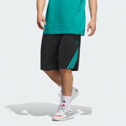Szorty Legends 3-Stripes Basketball. Czarne szorty sportowe męskie ADIDAS, bez wzorów, z materiału, sportowe. W wyprzedaży za 90.47 zł.