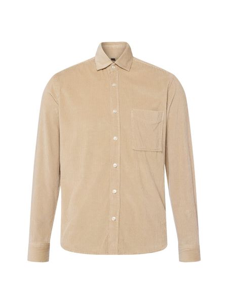 Nils Sundström Męska koszula sztruksowa Mężczyźni Regular Fit Bawełna beżowy jednolity, M. Brązowe koszule męskie Nils Sundström, m, bez wzorów, z bawełny, bez kołnierzyka, bez ramiączek. Za 249.95 zł.