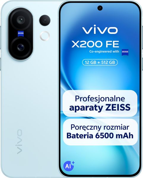Smartfon Vivo X200 FE 5G 12/512GB Niebieski (5670272). Niebieskie smartfony VIVO. Za 2,840.00 zł.
