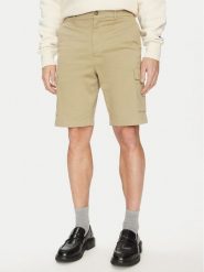 Calvin Klein Szorty materiałowe Modern Twill K10K114067 Beżowy Regular Fit. Brązowe szorty męskie Calvin Klein, bez wzorów, z bawełny. Za 219.99 zł.