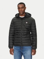 Guess Jeans Kurtka puchowa M5RL99 WHAB2 Czarny Regular Fit. Czarne kurtki męskie Guess Jeans, m, z aplikacjami, z jeansu, bez ramiączek, bez kaptura. Za 479.99 zł.