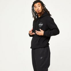 Bluza do tańca męska czarna. Czarne bluzy nierozpinane męskie STAREVER, m, bez wzorów, sportowe, bez ramiączek, bez kaptura. W wyprzedaży za 69.99 zł.