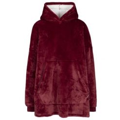Trespass Cosiness - Obszerna bluza z kapturem At300 Dark Cherry. Czerwone bluzy z polaru męskie Trespass, bez wzorów, z polaru, sportowe, bez ramiączek, z kapturem. Za 349.99 zł.