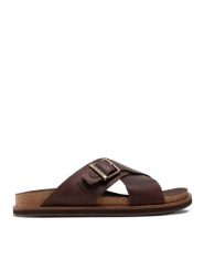 Timberland Klapki Amalfi Vibes Slide TB0A41A1V131 Brązowy. Brązowe klapki i japonki męskie Timberland, bez wzorów, ze skóry. Za 299.99 zł.