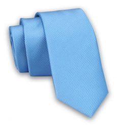 Jednokolorowy Krawat Męski, Śledź - 5 cm - Angelo di Monti, Niebieski. Niebieskie krawaty i muchy męskie Angelo di Monti, bez wzorów. Za 45.00 zł.