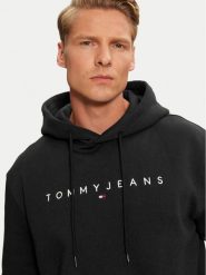 Tommy Jeans Bluza DM0DM20746 Czarny Regular Fit. Czarne bluzy nierozpinane męskie Tommy Jeans, m, bez wzorów, z bawełny, bez ramiączek, bez kaptura. Za 349.99 zł.