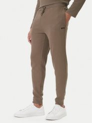 BOSS Spodnie dresowe Waffle 50535878 Brązowy Regular Fit. Brązowe spodnie dresowe męskie Boss, bez wzorów, z bawełny. Za 279.99 zł.