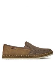 Rieker Półbuty CEO-B5265-65 Beżowy. Brązowe eleganckie półbuty męskie Rieker, z materiału, bez obcasa, bez zapięcia. Za 319.99 zł.