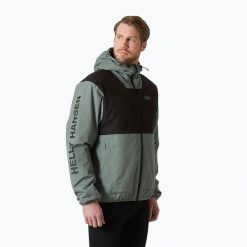 Kurtka przeciwdeszczowa męska Helly Hansen Ervik Ins Rain. Czarne kurtki męskie Helly Hansen, m, bez wzorów, klasyczne, bez ramiączek, z kapturem. Za 689.99 zł.
