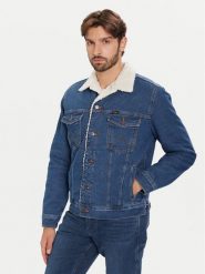 Wrangler Kurtka jeansowa Sherpa Classic 112371440 Niebieski Regular Fit. Niebieskie kurtki męskie Wrangler, m, bez wzorów, z bawełny, bez ramiączek, bez kaptura. Za 599.00 zł.