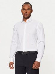 Calvin Klein Koszula K10K113846 Biały Slim Fit. Białe koszule męskie Calvin Klein, m, bez wzorów, z bawełny, bez kołnierzyka, bez ramiączek. Za 199.99 zł.