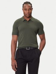 HUGO Polo San Peter-CV 50536672 Zielony Regular Fit. Zielone koszulki polo męskie Hugo, l, bez wzorów, z wiskozy, bez kołnierzyka, bez ramiączek. Za 379.99 zł.